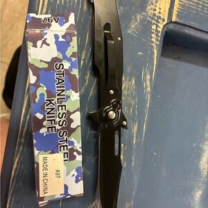 Black Stainless Steel Folding Knife - Men Accessories